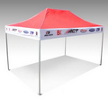 10'x15' Steel Frame Pop Up with 600 Denier Full Color Dye Valances & Solid Top